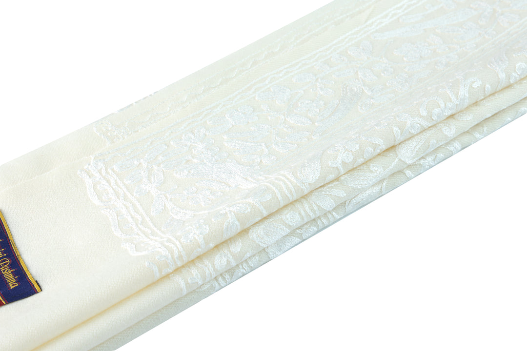 Cashmere Wool Shawl in Elegant Off-White
