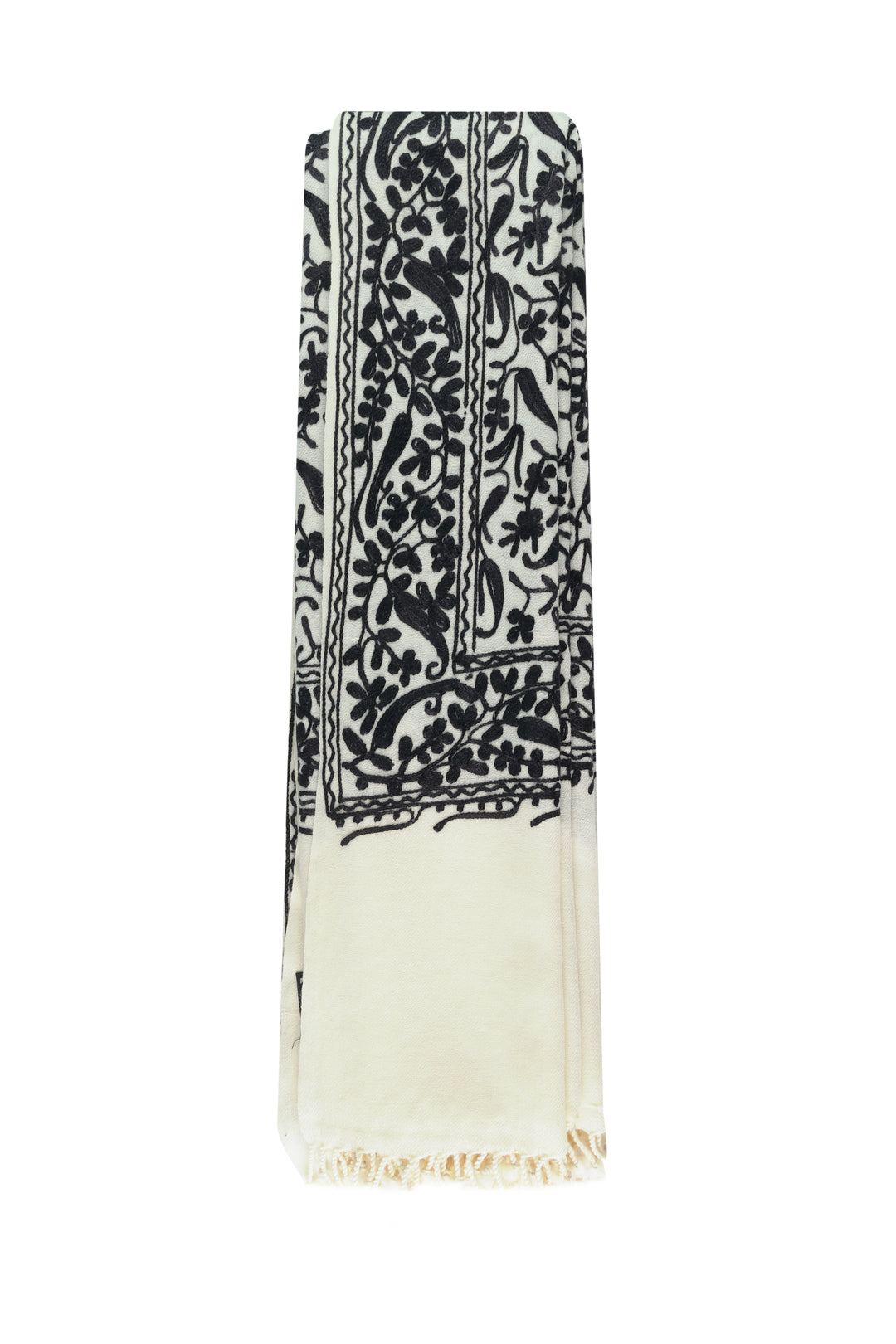 Cashmere Wool Shawl in Elegant Off-White