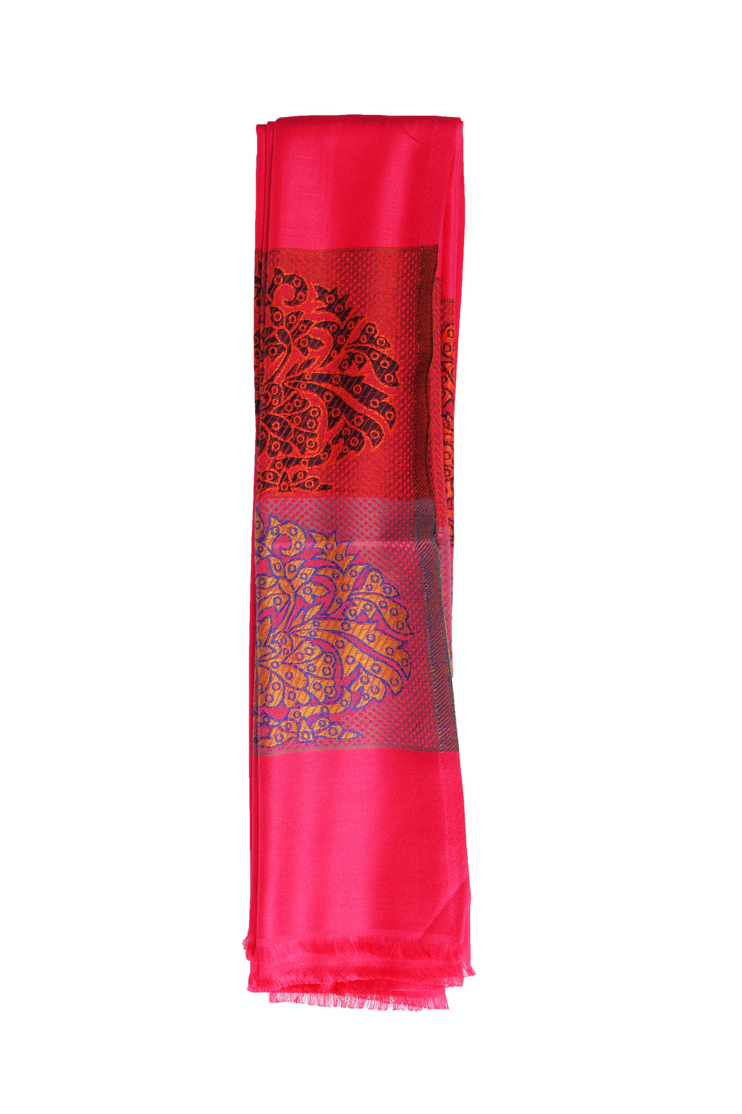 Pink & Multi-Tone Silk Shawl