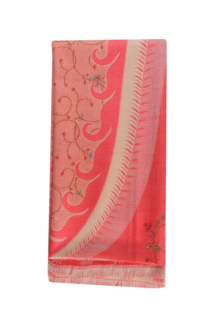 Pink Blossom Cashmere Wool Shawl